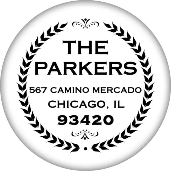 Monogram Address Stamp - Classic Wreath
