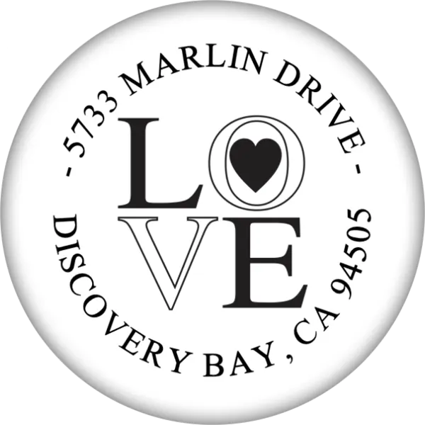 Monogram Address Stamp - Love