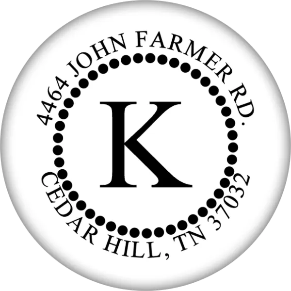 Monogram Address Stamp - Polka Dots