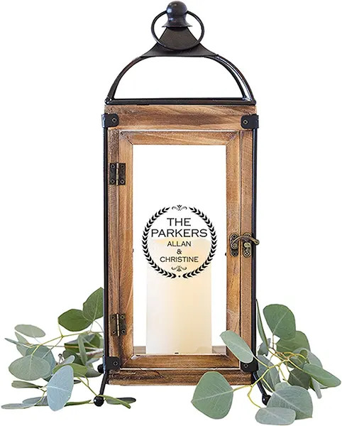Rustic Lantern - Leaf Monogram