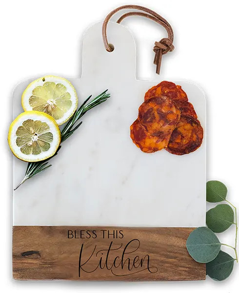 Italian Marble & Acacia Wood Cheese Board - Bless This Kitchen