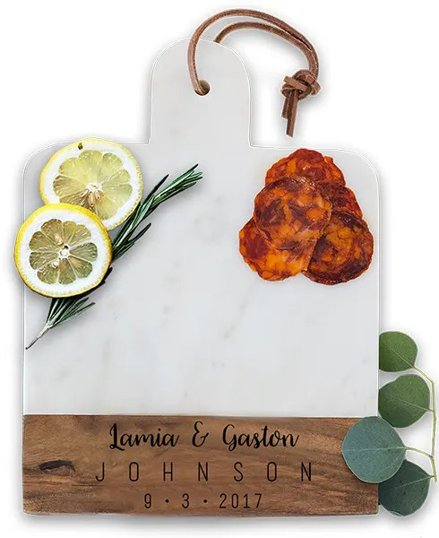 Italian Marble & Acacia Wood Cheese Board - Whimsical