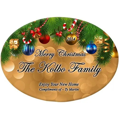 Beveled Glass Holiday Ornament - Oval Ornaments