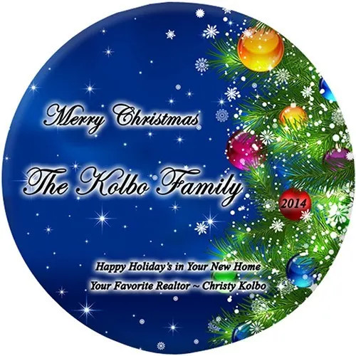 Beveled Glass Holiday Ornament - Round Christmas Tree
