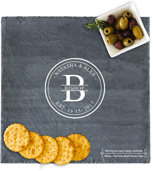 Slate Cheese Board - Bold Monogram