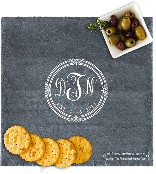 Slate Cheese Board - Script Monogram