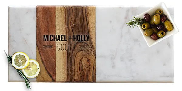 Pavia Marble & Acacia Wood Serving Tray - Impact