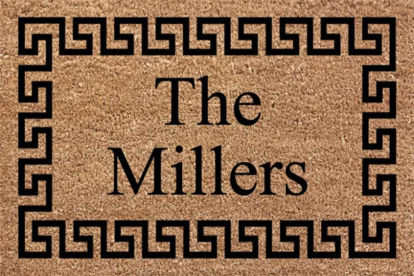 Welcome Home Doormat - Greek Key - 2 Lines