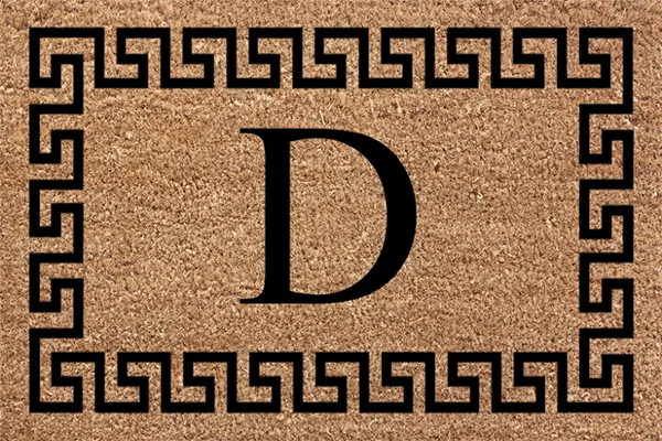 Welcome Home Doormat - Greek Key - Initial