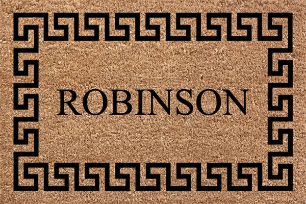 Welcome Home Doormat - Greek Key - Last Name