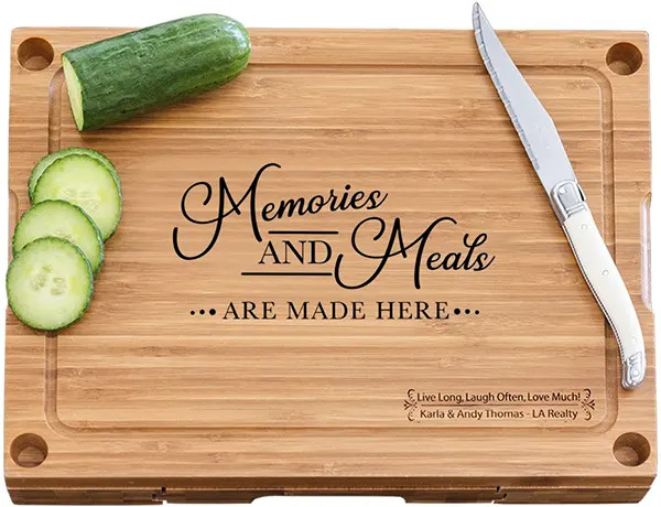 Bamboo Cheese Board with Glass Cutting Board & 3 Cheese Tools - Memories and Meals