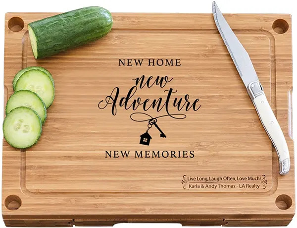 Bamboo Cheese Board with Glass Cutting Board & 3 Cheese Tools - New Adventure