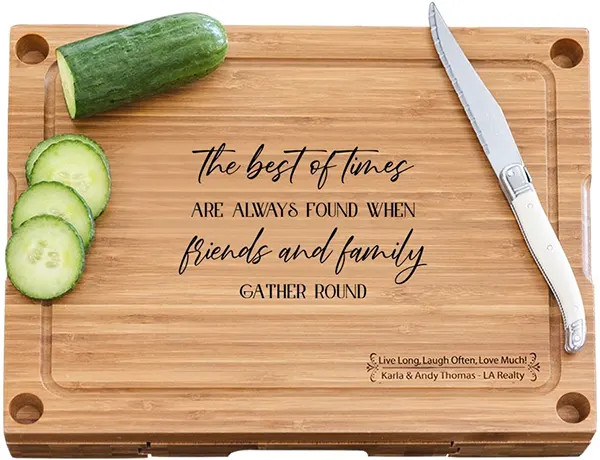 Bamboo Cheese Board with Glass Cutting Board & 3 Cheese Tools - The Best of Times
