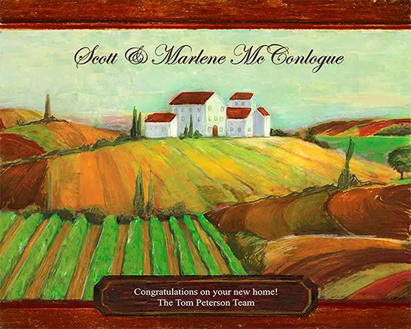Large Tempered Glass Cutting Board - 12" × 15" - Italian Villa