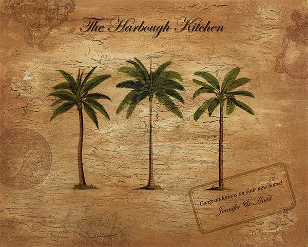 Large Tempered Glass Cutting Board - 12" × 15" - Palms