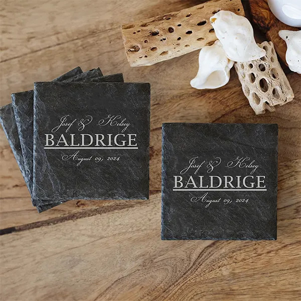 Slate Coaster Set - Champagne