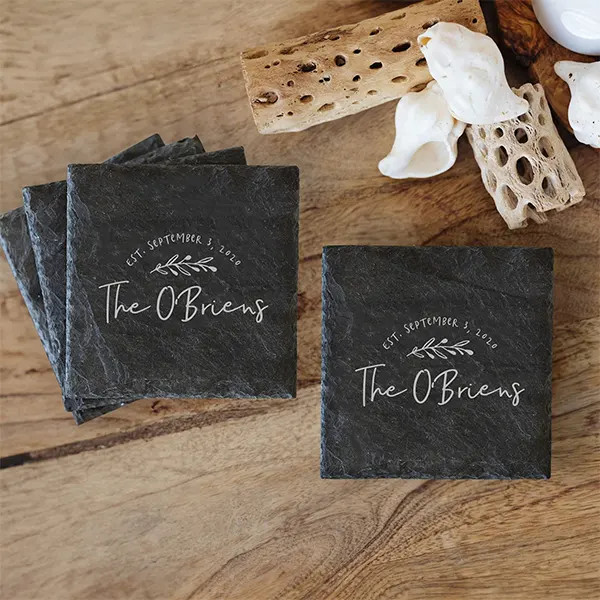 Slate Coaster Set - Rustic