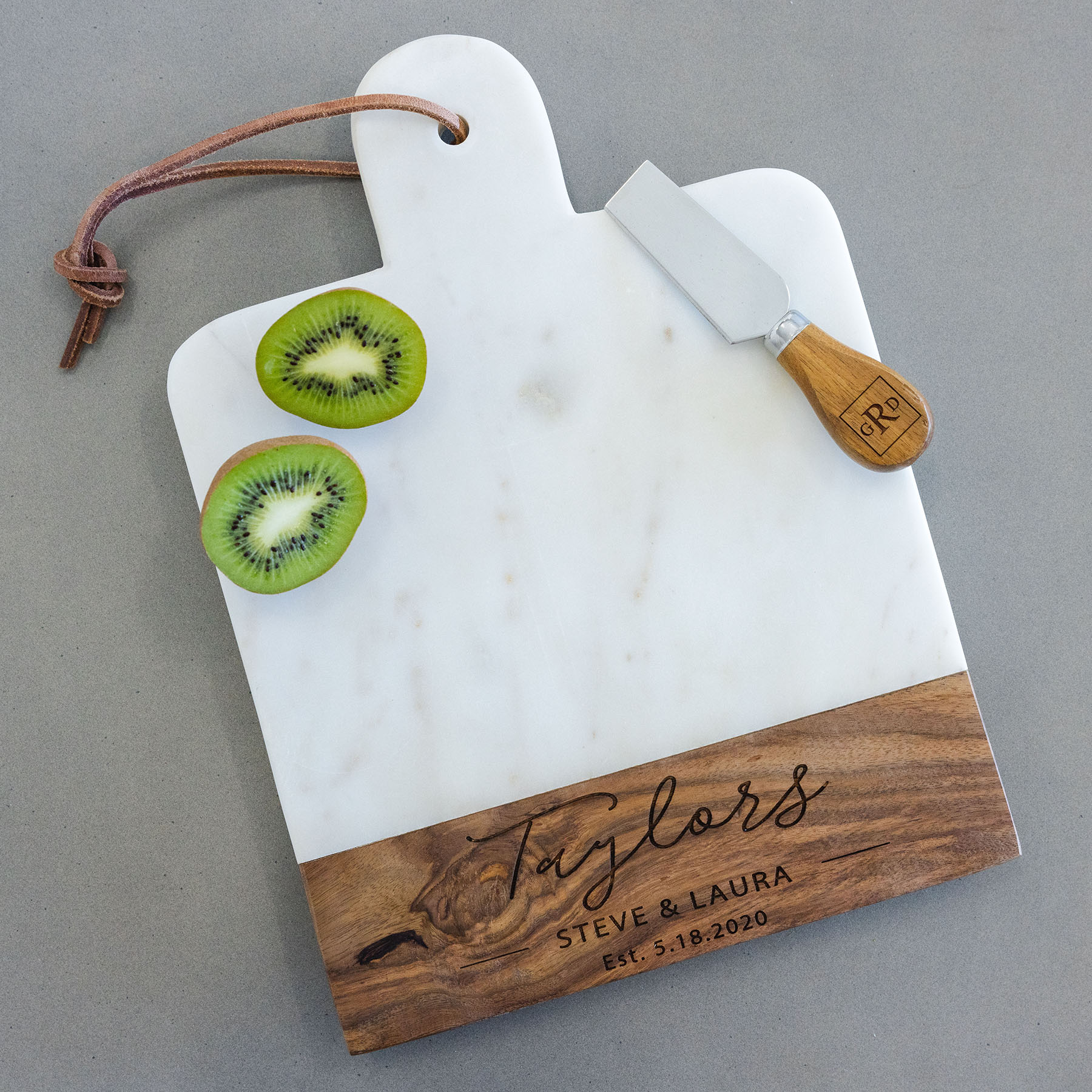 Italian Marble & Acacia Wood Cheese Board Closing Gift