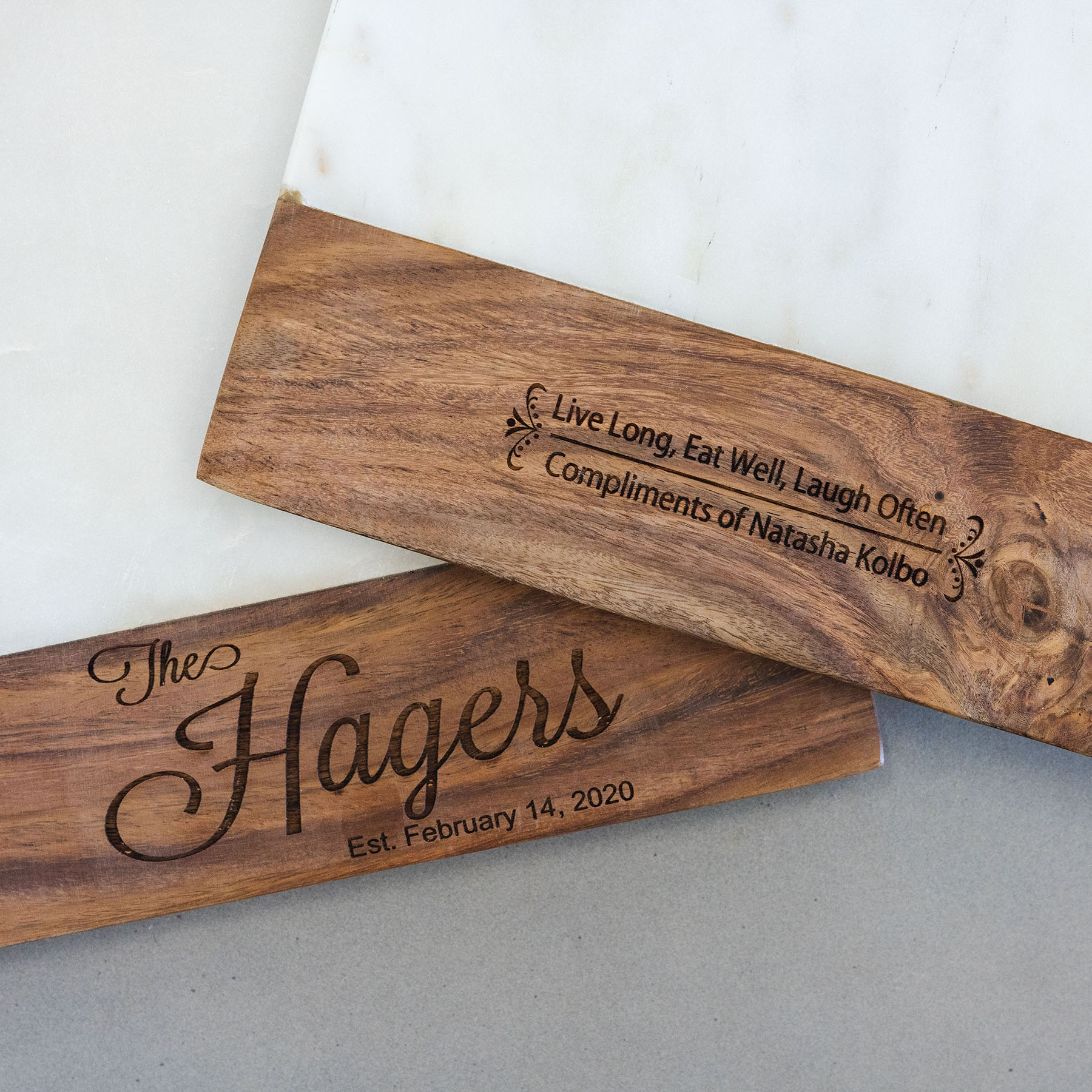 Italian Marble & Acacia Wood Cheese Board Closing Gift