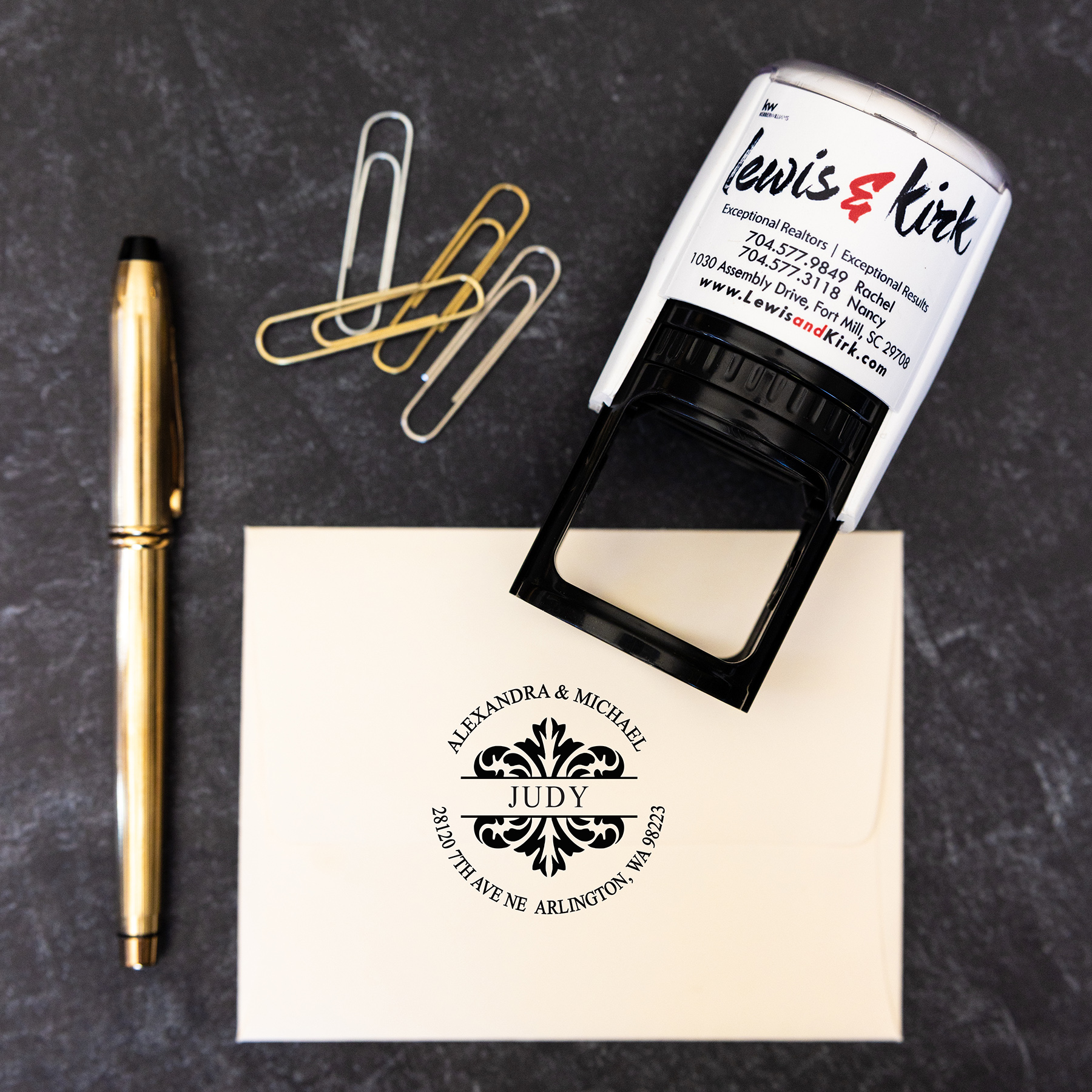 Monogram Address Stamp Closing Gift