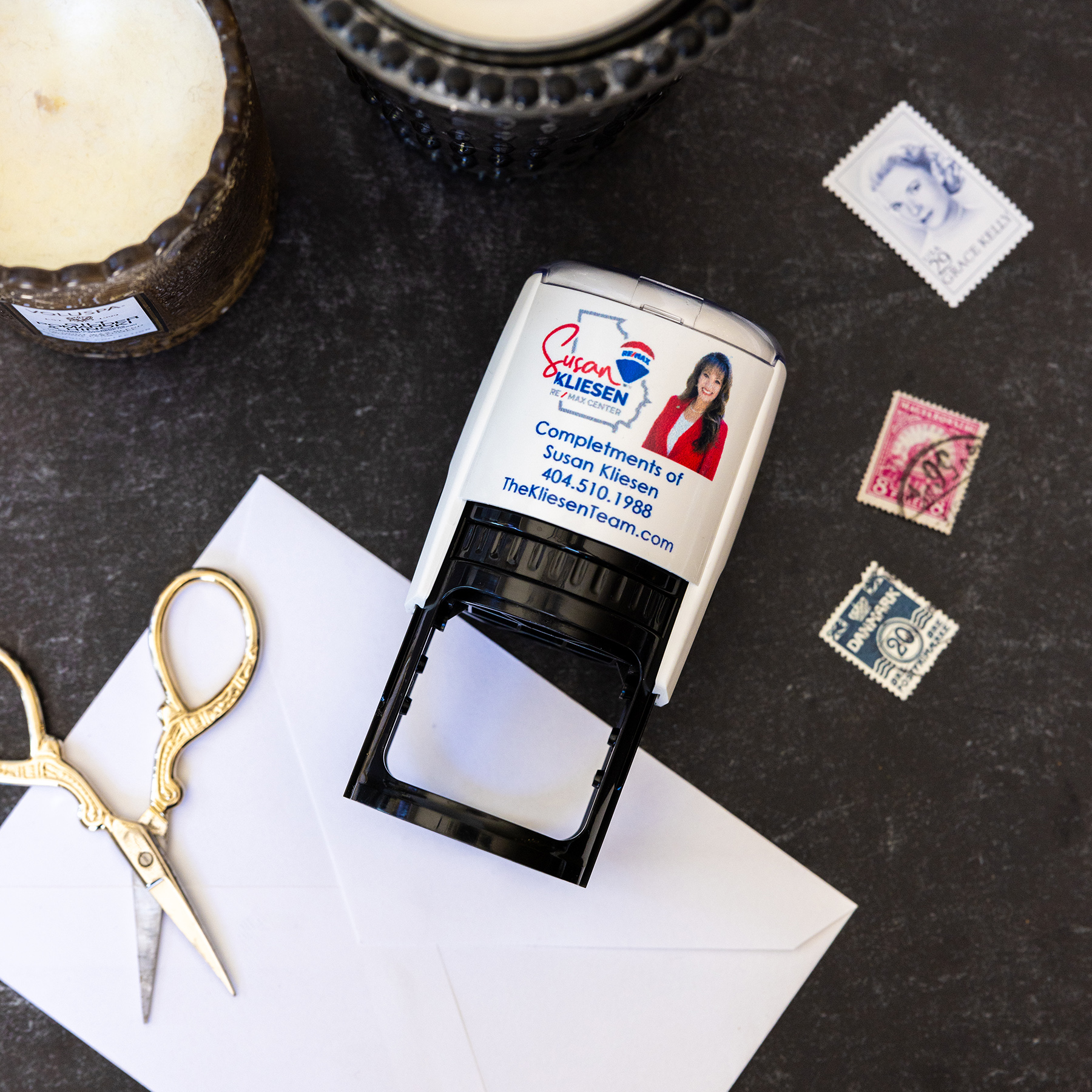 Monogram Address Stamp Closing Gift