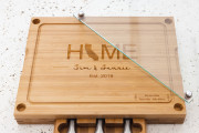 Bamboo Cheese Board with Glass Cutting Board & 3 Cheese Tools Photo