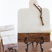 Italian Marble & Acacia Wood Cheese Board Photo