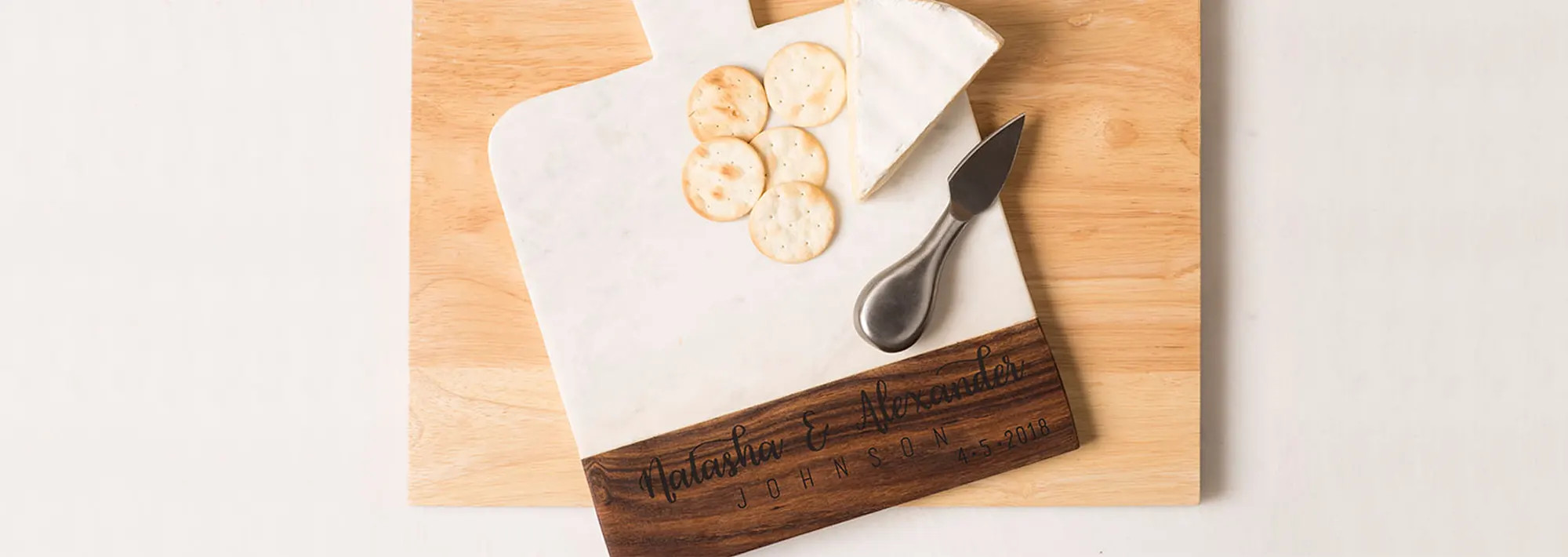 Italian Marble & Acacia Wood Cheese Boards